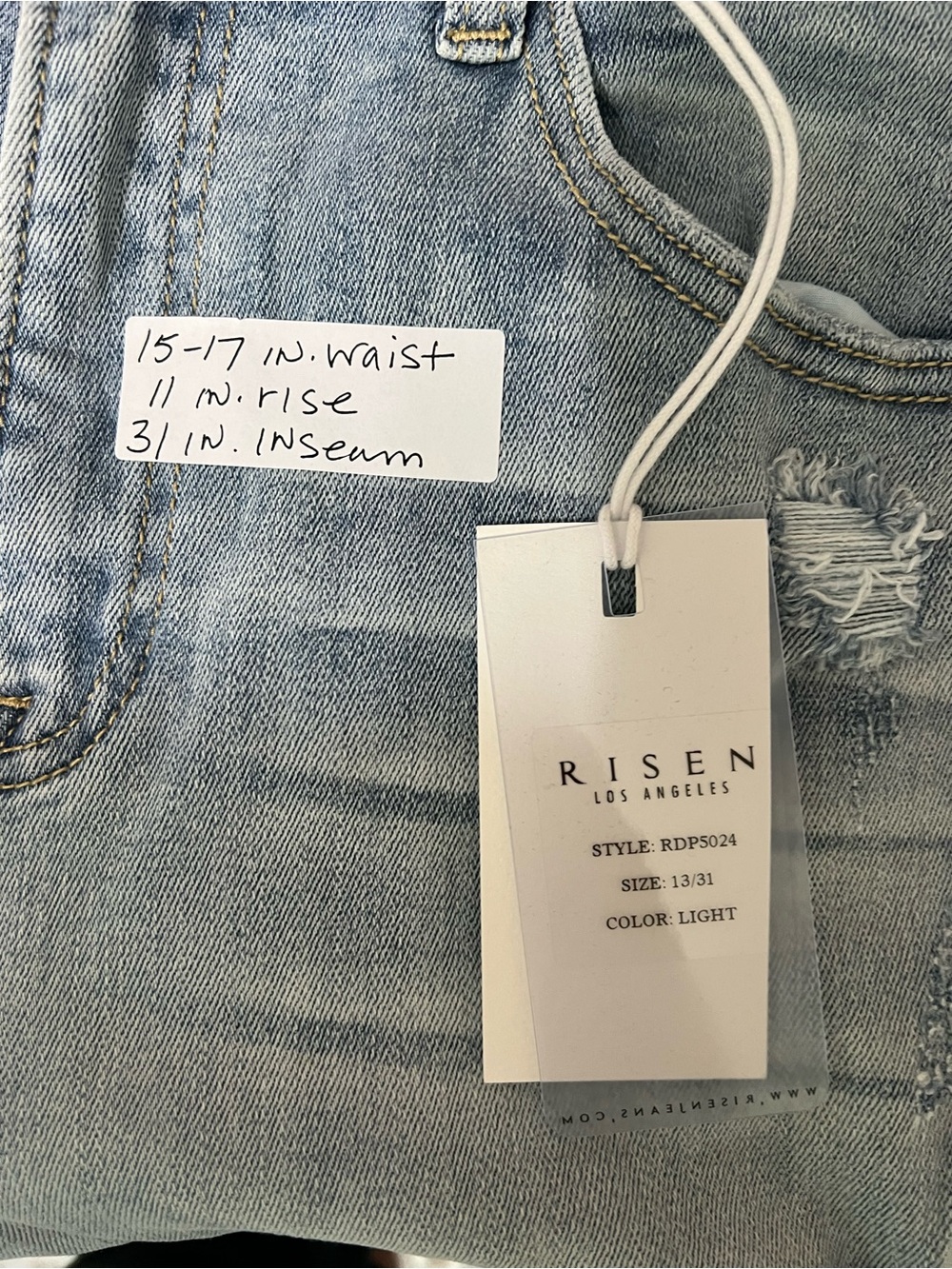 Light Blue Distressed Flare Jeans - Women's Wide Leg - Picture 7 of 7